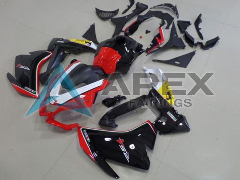 White Red Yellow Glossy Black - Aprilia RS4 50 / RS50 (2011-2017) ABS Fairings — Style FE40 | Apex Fairings