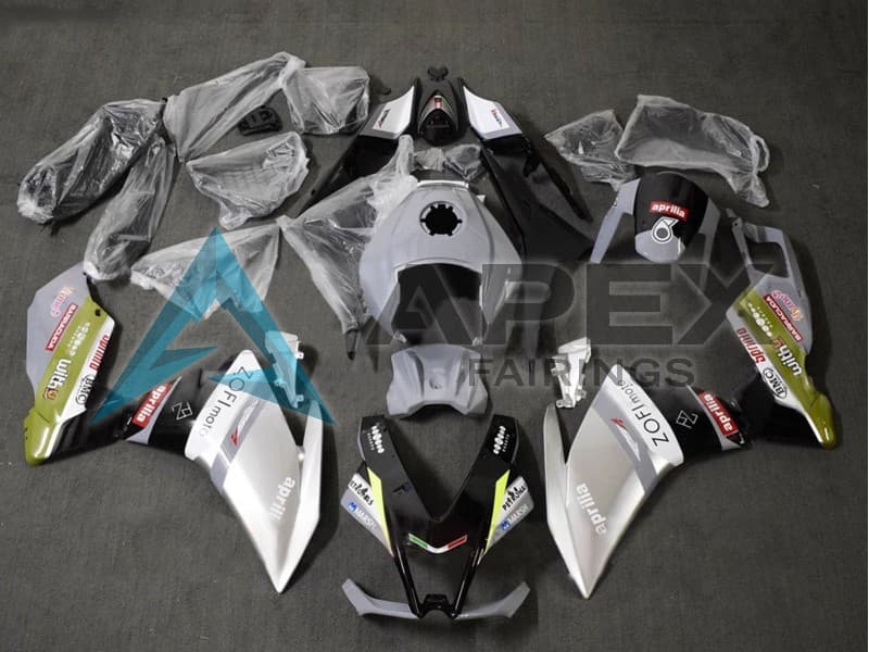 White Silver Grey Black - Aprilia RS4 50 / RS50 (2011-2017) ABS Fairings | Apex Fairings