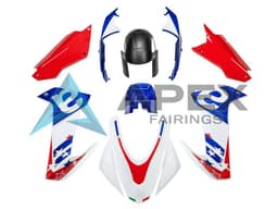 White Blue Red - Aprilia RS660 (2020-2024) ABS Fairings — Style FE12 | Apex Fairings — view 1