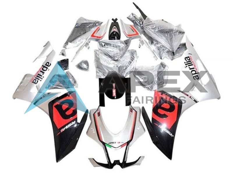 Silver Black Red - Aprilia RSV4 1000 (2016-2020) ABS Fairings | Apex Fairings