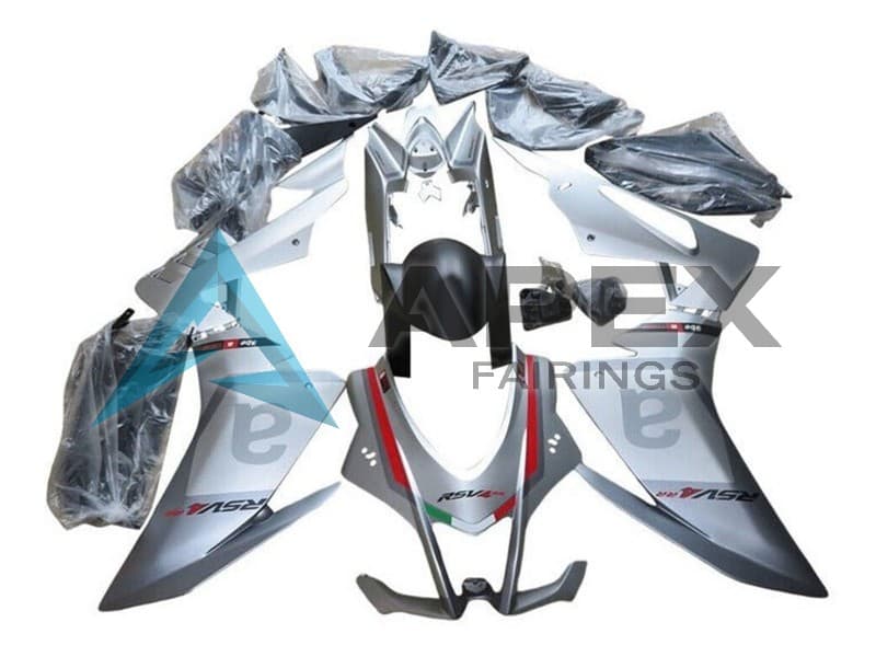Silver Grey Red Black - Aprilia RSV4 1000 (2016-2020) ABS Fairings | Apex Fairings