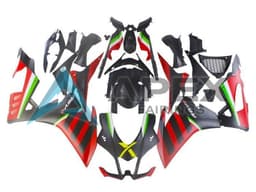 Matte Black Red Green Stripe - Aprilia RSV4 1000 (2016-2020) ABS Fairings | Apex Fairings — view 1