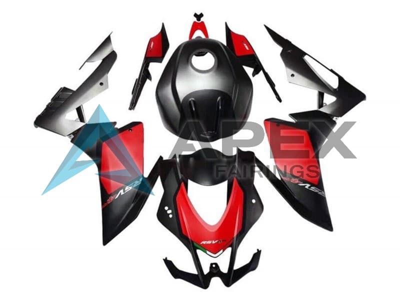 Matte Black Red Grey - Aprilia RSV4 1000 (2016-2020) ABS Fairings | Apex Fairings