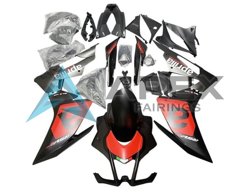 Matte Black Red White - Aprilia RSV4 1000 (2016-2020) ABS Fairings | Apex Fairings