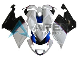 White Blue Glossy Black - BMW K1200S (2005-2010) ABS Fairings | Apex Fairings — view 1