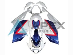 White Red Blue - BMW K1200S (2005-2010) ABS Fairings — Style FE26 | Apex Fairings — view 1