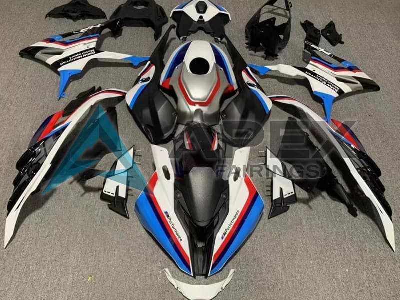 White Black Red Blue - BMW S1000RR (2023-2024) ABS Fairings | Apex Fairings
