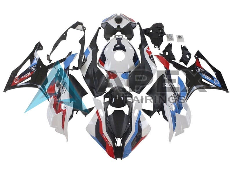 White Blue Red Matte Black - BMW S1000RR (2023-2024) ABS Fairings — Style FE37 | Apex Fairings