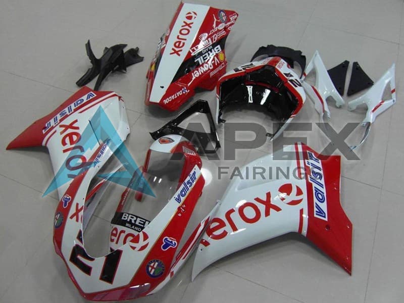 White Red Glossy Black Valsir Xerox OEM Style 21 - Ducati 1098 (2007-2009) ABS Fairings — Style FE84 | Apex Fairings