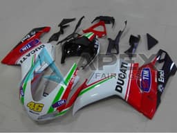 White Red Green Glossy Black Yellow 46 - Ducati 1098 (2007-2009) ABS Fairings | Apex Fairings — view 1
