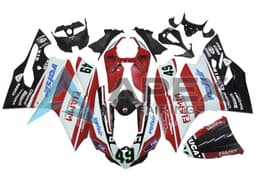 White Red Glossy Black Valsir Fiamm 49 - Ducati 1199 Panigale (2012-2014) ABS Fairings | Apex Fairings — view 1