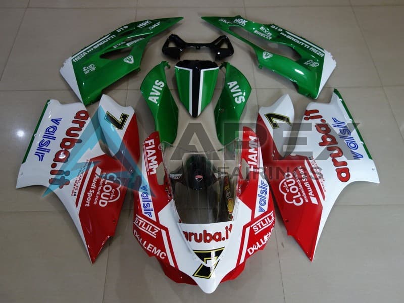 White Red Green Fiamm 7 - Ducati 1199 Panigale (2012-2014) ABS Fairings | Apex Fairings