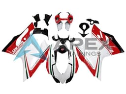 White Red Green Glossy Black - Ducati 1199 Panigale (2012-2014) ABS Fairings — Style FE69 | Apex Fairings — view 1