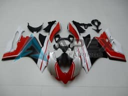 White Red Matte Black - Ducati 1199 Panigale (2012-2014) ABS Fairings — Style FE72 | Apex Fairings — view 1