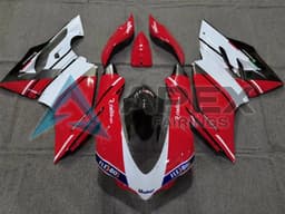 White Red Glossy Black Unibat Flex-Box - Ducati 1299 Panigale (2015-2018) ABS Fairings — Style FE25 | Apex Fairings — view 1