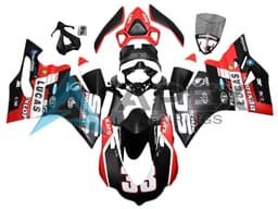 White Red Matte Black Lucas 33 - Ducati 1299 Panigale (2015-2018) ABS Fairings | Apex Fairings — view 1