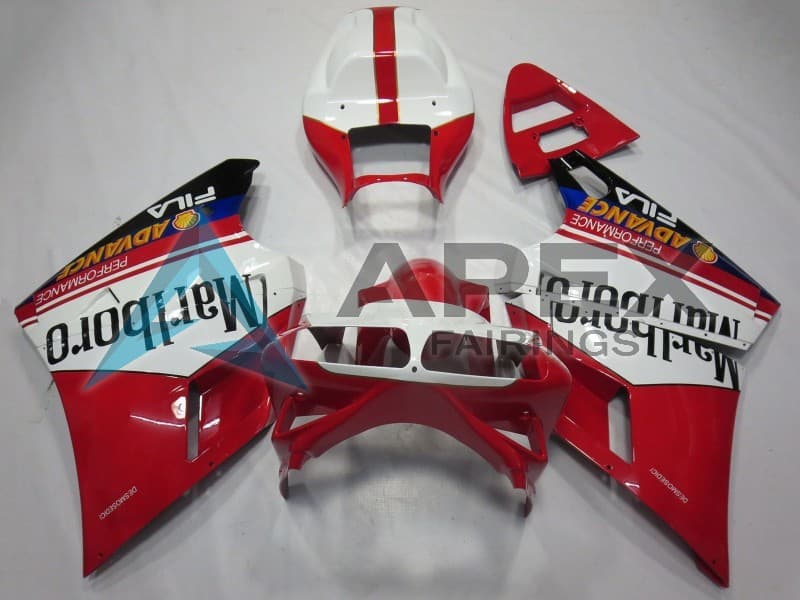 White Red Glossy Black Marlboro - Ducati 748 (1994-2002) ABS Fairings | Apex Fairings