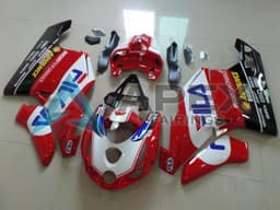 White Red Blue Glossy Black Fila - Ducati 749 (2003-2004) ABS Fairings | Apex Fairings — view 1