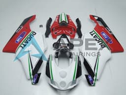 White Red Green Glossy Black Enel Generali Tim - Ducati 749 (2005-2006) ABS Fairings | Apex Fairings — view 1