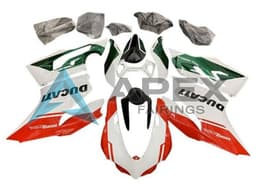 White Green Red Stripe - Ducati 899 Panigale (2013-2015) ABS Fairings | Apex Fairings — view 1
