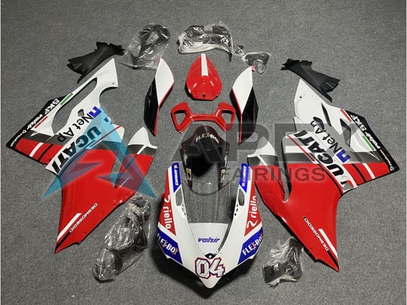 White Red Blue Glossy Black Flex-Box Valsir 04 - Ducati 899 Panigale (2013-2015) ABS Fairings | Apex Fairings