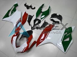White Red Dark Green - Ducati 899 Panigale (2013-2015) ABS Fairings | Apex Fairings — view 1