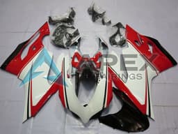 White Red Green Glossy Black - Ducati 899 Panigale (2013-2015) ABS Fairings — Style FE29 | Apex Fairings — view 1
