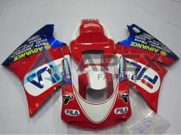 White Red Blue Fila - Ducati 916 (1994-1998) ABS Fairings | Apex Fairings — view 1