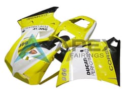 White Yellow Glossy Black Coe Performance - Ducati 996 996S (1999-2002) ABS Fairings — Style FE22 | Apex Fairings — view 1