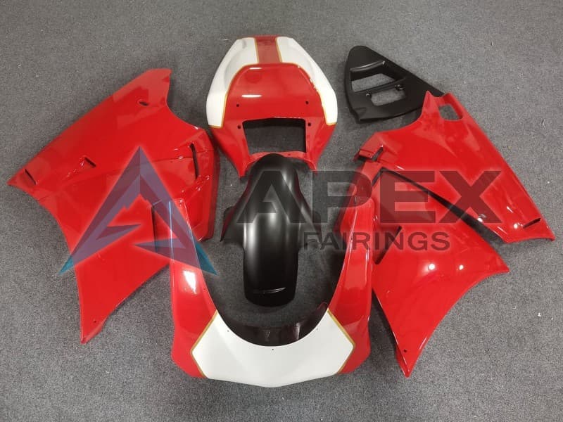 White Red Gold Matte Black Race - Ducati 998 (2002-2004) ABS Fairings | Apex Fairings