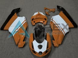 White Orange Glossy Black - Ducati 999 (2003-2004) ABS Fairings | Apex Fairings — view 1