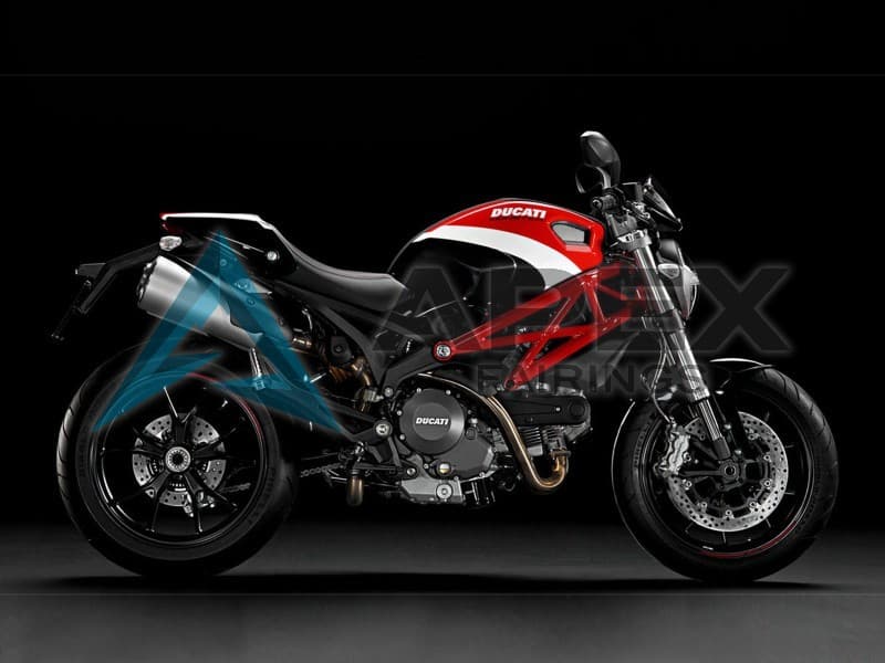 White Red - Ducati Monster 1100 / Monster 1100S (2009-2013) ABS Fairings — Style FE22 | Apex Fairings