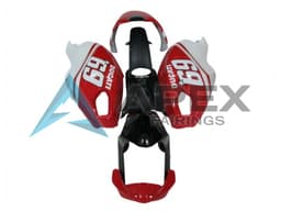White Red Glossy Black 69 - Ducati Monster 696 (2008-2014) ABS Fairings — Style FE33 | Apex Fairings — view 1