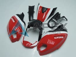 White Red Glossy Black - Ducati Monster 696 (2008-2014) ABS Fairings — Style FE38 | Apex Fairings — view 1