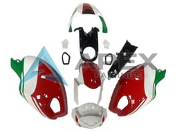White Red Green - Ducati Monster 796 (2010-2014) ABS Fairings — Style FE26 | Apex Fairings — view 1