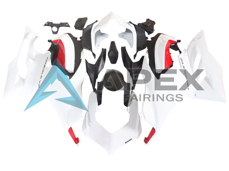 White Red Matte Black - Ducati Panigale V2 (2020-2024) ABS Fairings | Apex Fairings