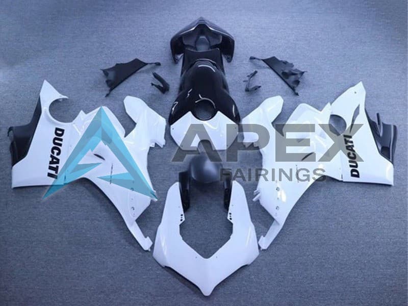 White Glossy Black - Ducati Panigale V4 (2020-2021) ABS Fairings | Apex Fairings
