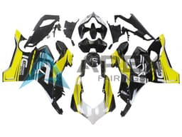 Yellow White Glossy Black - Ducati Panigale V4 (2020-2021) ABS Fairings | Apex Fairings — view 1
