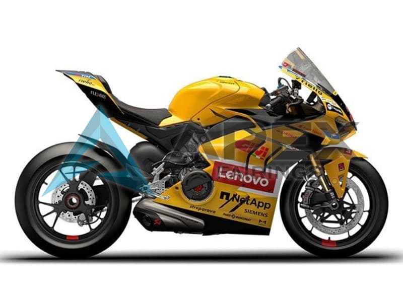 Yellow Red Lenovo - Ducati Panigale V4 (2022-2024) ABS Fairings | Apex Fairings