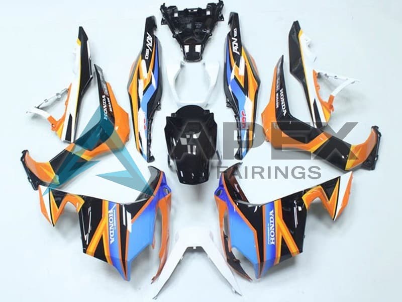 Blue Orange Glossy Black - Honda ADV150 (2018-2021) ABS Fairings | Apex Fairings