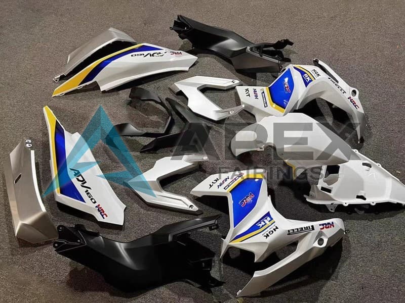 White Blue Yellow HRC - Honda ADV160 (2022-2025) ABS Fairings | Apex Fairings