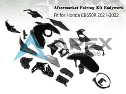Glossy Black - Honda CB650R (2019-2023) ABS Fairings | Apex Fairings — view 1