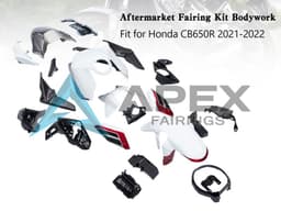 White Black Red - Honda CB650R (2019-2023) ABS Fairings | Apex Fairings — view 1