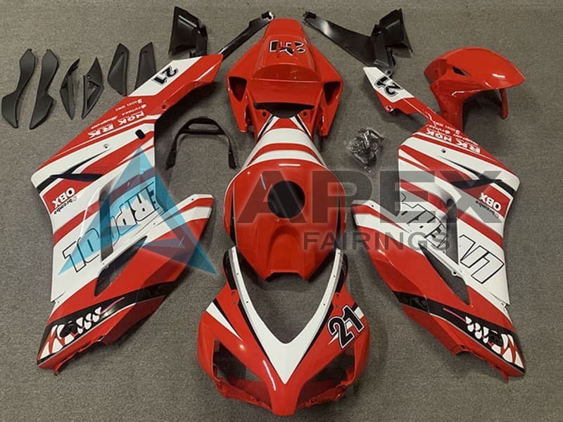 White Red Green Yellow Glossy Black 6 - Honda CBR1000RR Fireblade SC57 (2004-2005) ABS Fairings | Apex Fairings