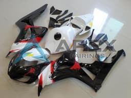 White Red Glossy Black Flame - Honda CBR1000RR Fireblade SC57 II (2006-2007) ABS Fairings | Apex Fairings — view 1