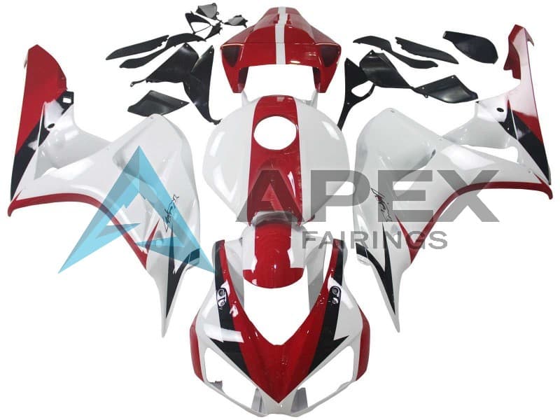White Red Glossy Black - Honda CBR1000RR Fireblade SC57 II (2006-2007) ABS Fairings — Style FE225 | Apex Fairings