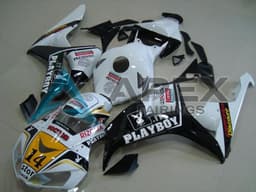 White with Silver Decals - Honda CBR1000RR Fireblade SC57 II (2006-2007) ABS Fairings | Apex Fairings — view 1