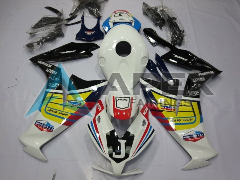 White Yellow Glossy Black - Honda CBR1000RR Fireblade SC59 II (2012-2016) ABS Fairings — Style FE222 | Apex Fairings