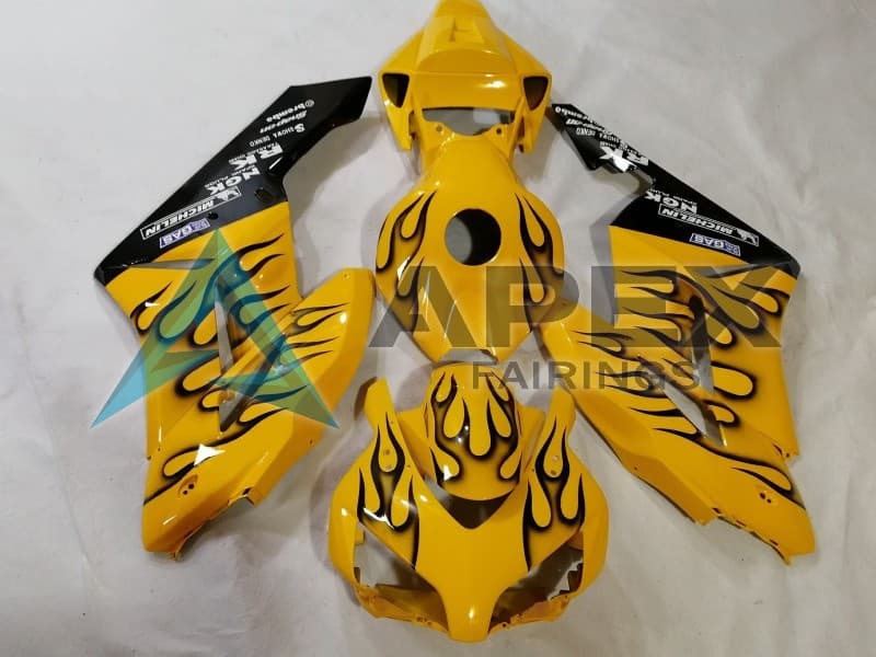 Yellow Black Flame - Honda CBR1000RR Fireblade SC59 II (2012-2016) ABS Fairings | Apex Fairings