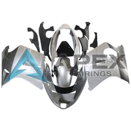 Glossy Sliver & Black - Honda CBR1100XX SuperBlackBird (1996-2007) ABS Fairings | Apex Fairings — view 1